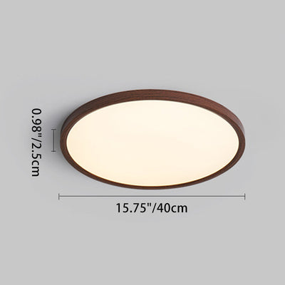 Traditional Japanese Round Plastic LED Flush Mount Ceiling Light For Living Room