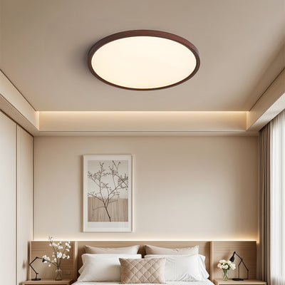 Traditional Japanese Round Plastic LED Flush Mount Ceiling Light For Living Room