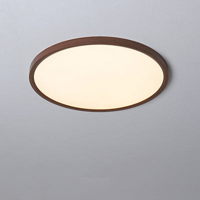 Traditional Japanese Round Plastic LED Flush Mount Ceiling Light For Living Room