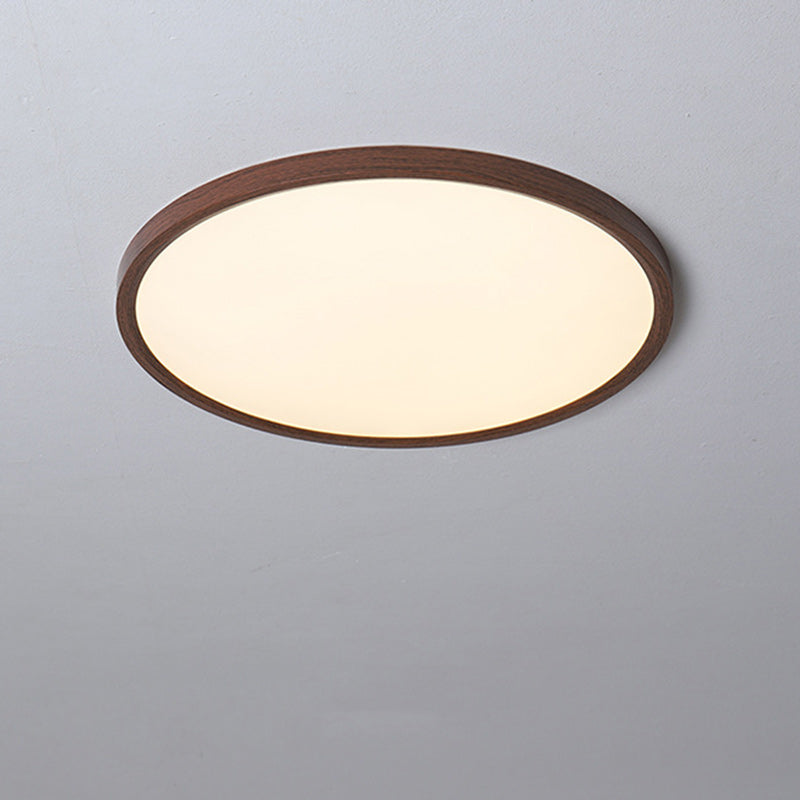 Traditional Japanese Round Plastic LED Flush Mount Ceiling Light For Living Room