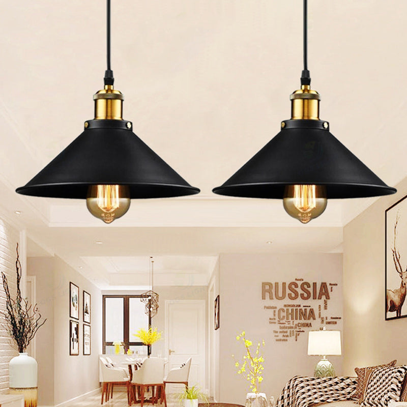 Contemporary Industrial Dome Iron 1-Light Pendant Light For Dining Room