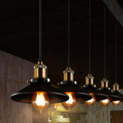 Contemporary Industrial Dome Iron 1-Light Pendant Light For Dining Room