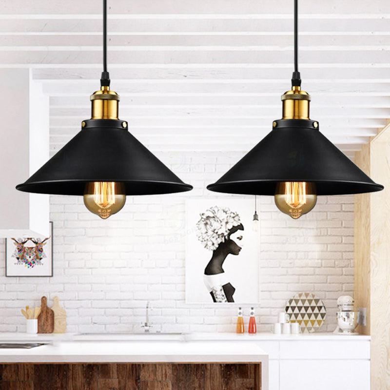 Contemporary Industrial Dome Iron 1-Light Pendant Light For Dining Room