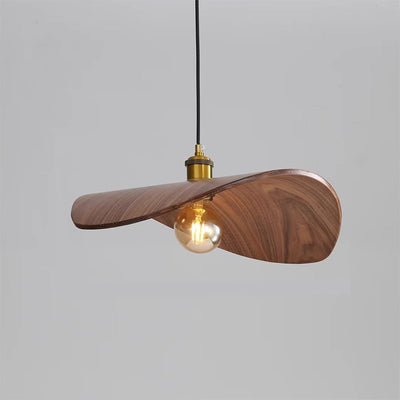 Traditional Japanese Oval Iron Wood 1-Light Pendant Light For Dining Room