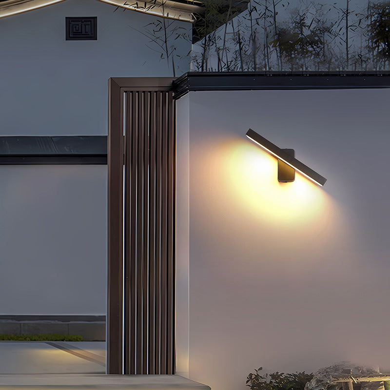 Modern Minimalist Rectangular Aluminum Glass LED Wall Sconce Lamp For Garden