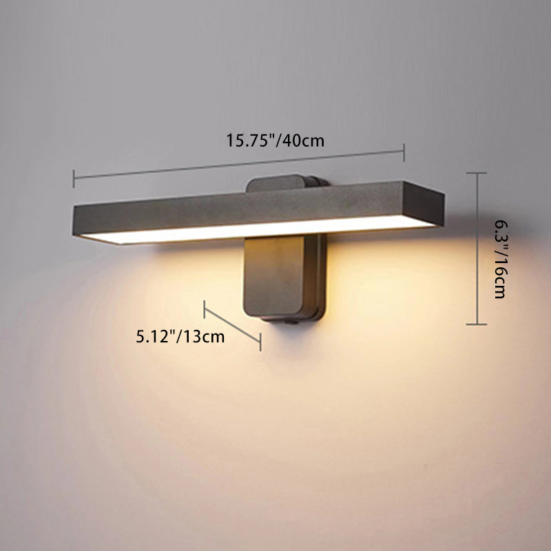 Modern Minimalist Rectangular Aluminum Glass LED Wall Sconce Lamp For Garden