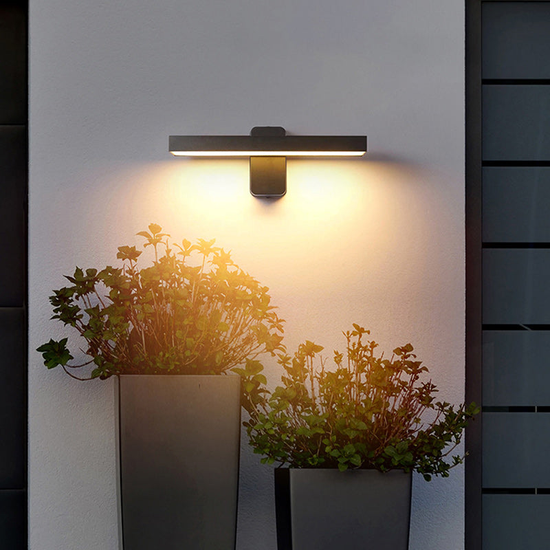 Modern Minimalist Rectangular Aluminum Glass LED Wall Sconce Lamp For Garden