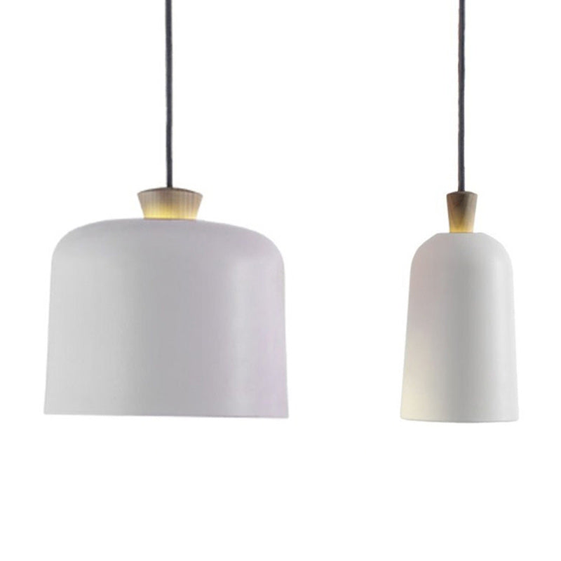 Contemporary Scandinavian Drum Aluminum 1-Light Pendant Light For Living Room