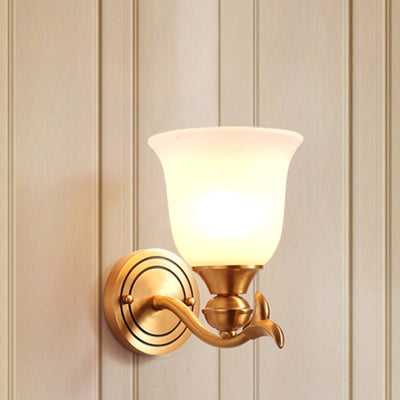 Contemporary Luxury Cup Copper Glass 1/2-Light Wall Sconce Lamp For Living Room