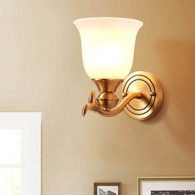 Contemporary Luxury Cup Copper Glass 1/2-Light Wall Sconce Lamp For Living Room