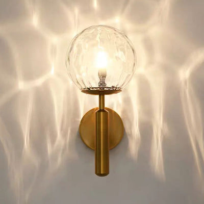 Modern Minimalist Globe Iron Glass 1-Light Wall Sconce Lamp For Living Room