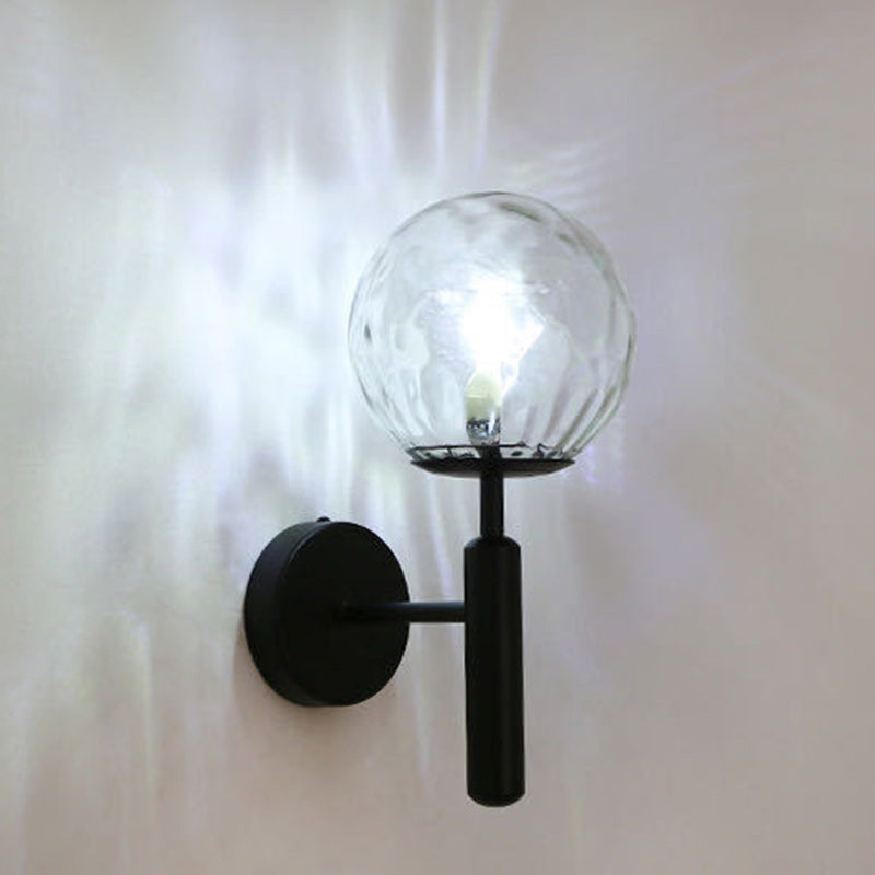 Modern Minimalist Globe Iron Glass 1-Light Wall Sconce Lamp For Living Room