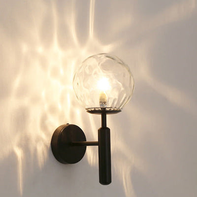 Modern Minimalist Globe Iron Glass 1-Light Wall Sconce Lamp For Living Room