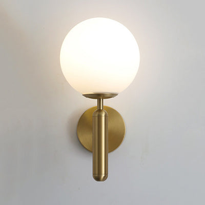 Modern Minimalist Globe Iron Glass 1-Light Wall Sconce Lamp For Living Room