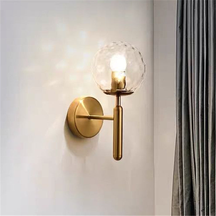 Modern Minimalist Globe Iron Glass 1-Light Wall Sconce Lamp For Living Room