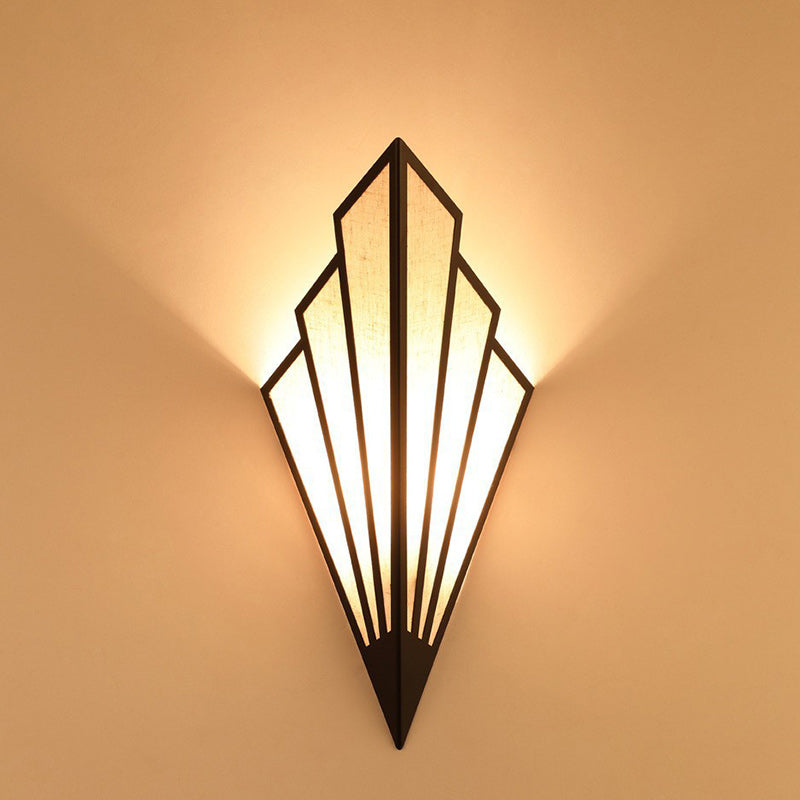 Modern Nordic Triangle Iron Fabric LED Wall Sconce Lamp For Living Room