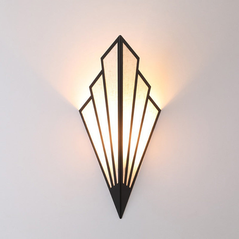 Modern Nordic Triangle Iron Fabric LED Wall Sconce Lamp For Living Room