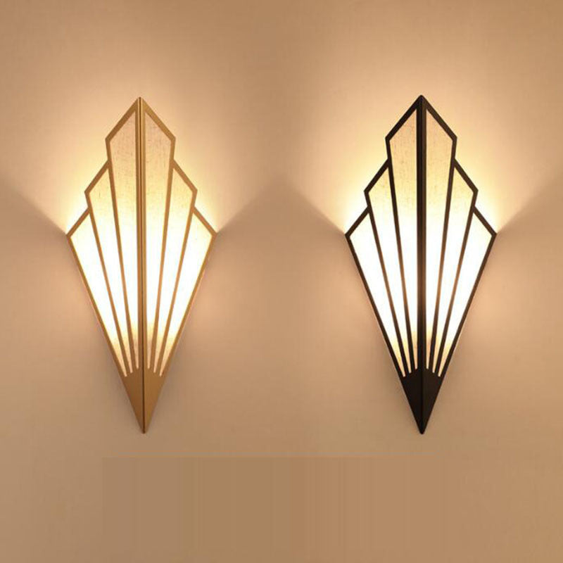 Modern Nordic Triangle Iron Fabric LED Wall Sconce Lamp For Living Room