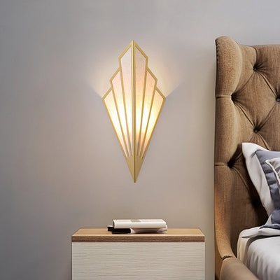 Modern Nordic Triangle Iron Fabric LED Wall Sconce Lamp For Living Room