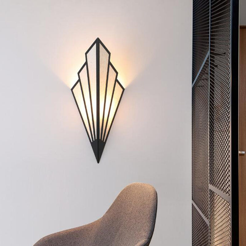 Modern Nordic Triangle Iron Fabric LED Wall Sconce Lamp For Living Room