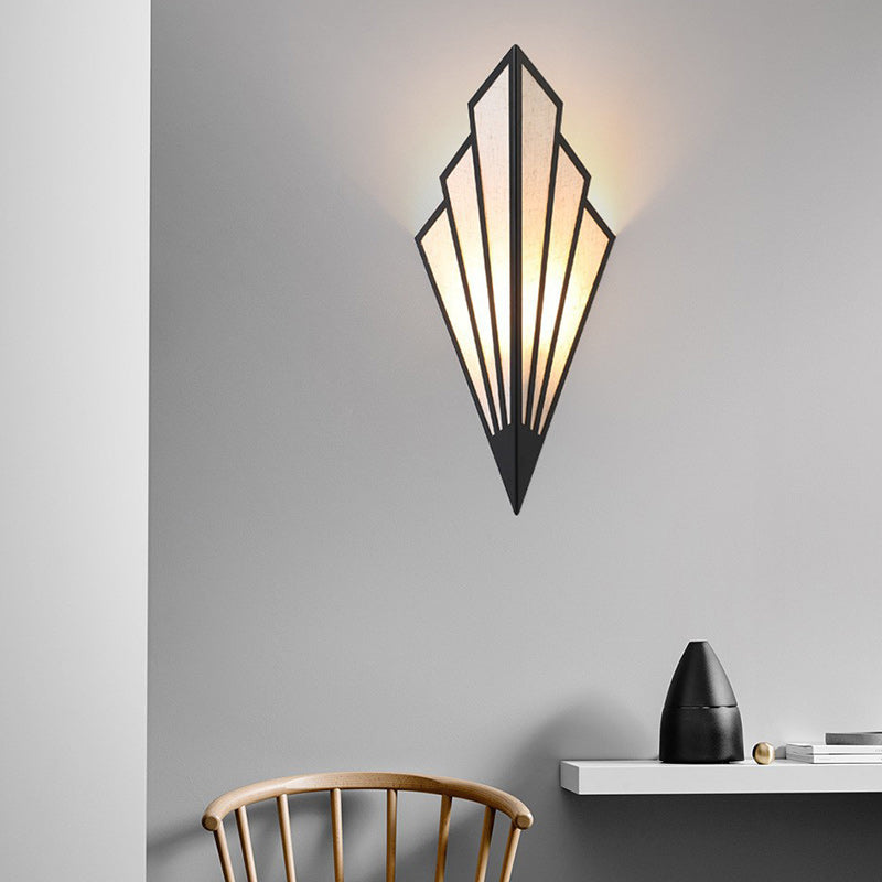 Modern Nordic Triangle Iron Fabric LED Wall Sconce Lamp For Living Room