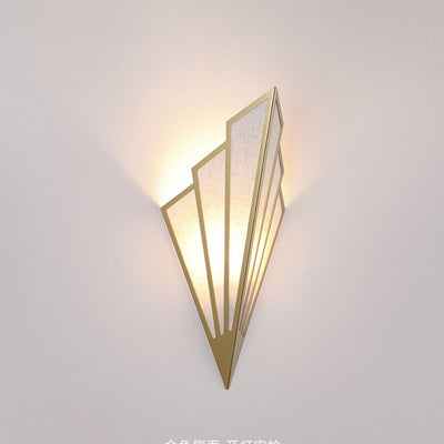 Modern Nordic Triangle Iron Fabric LED Wall Sconce Lamp For Living Room