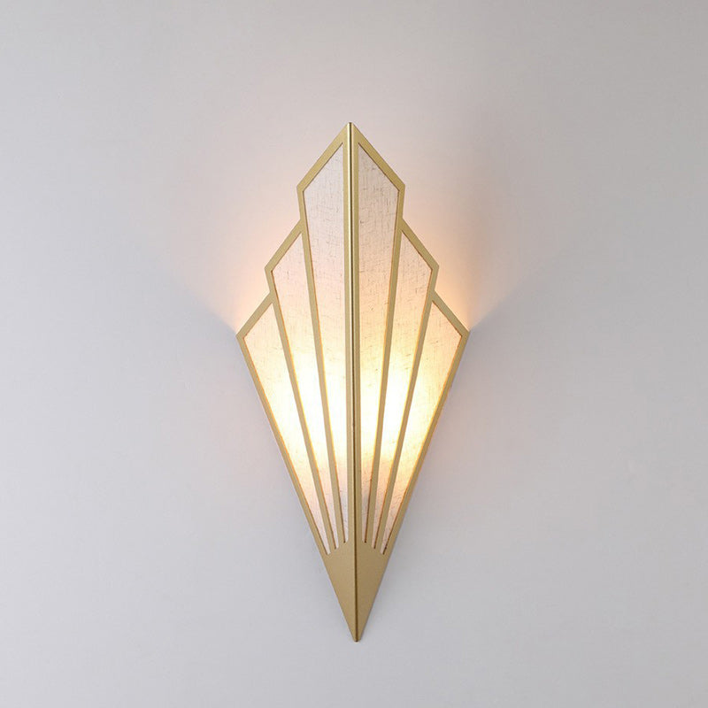 Modern Nordic Triangle Iron Fabric LED Wall Sconce Lamp For Living Room