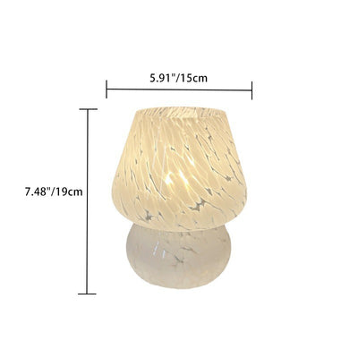 Contemporary Creative Oval Glass 1-Light Table Lamp For Living Room