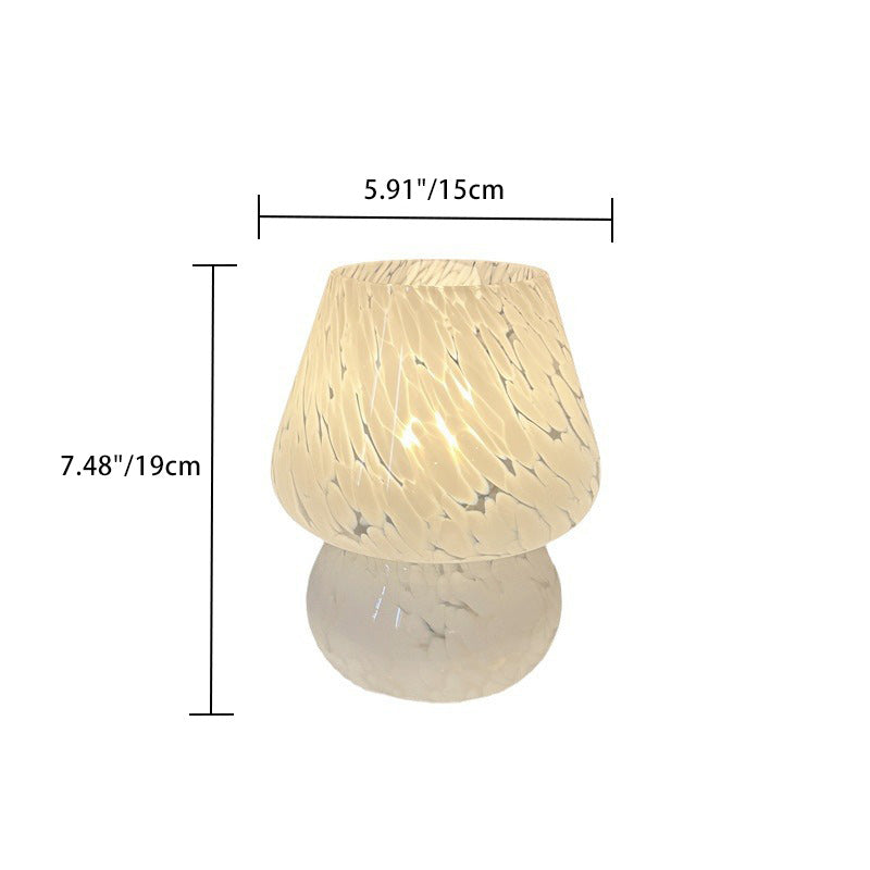 Contemporary Creative Oval Glass 1-Light Table Lamp For Living Room