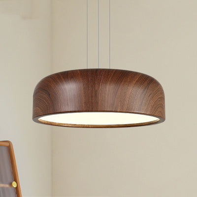 Traditional Japanese Round Iron Acrylic LED Pendant Light For Living Room