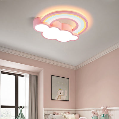 Contemporary Creative Cloud Iron Acrylic LED Kids Flush Mount Ceiling Light For Living Room