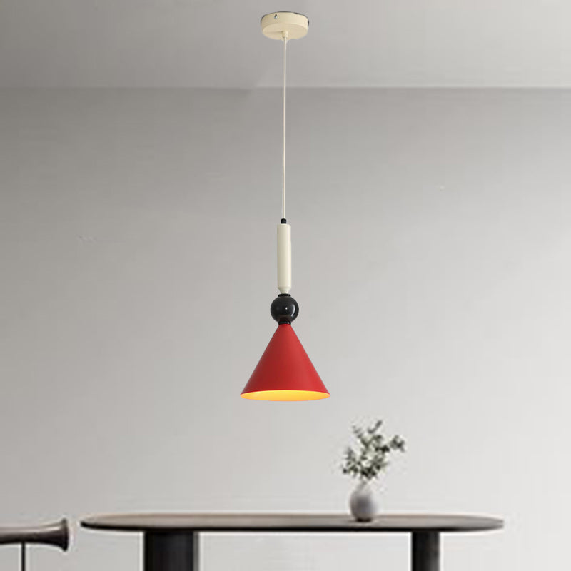 Contemporary Nordic Cone Iron 1-Light Pendant Light For Living Room