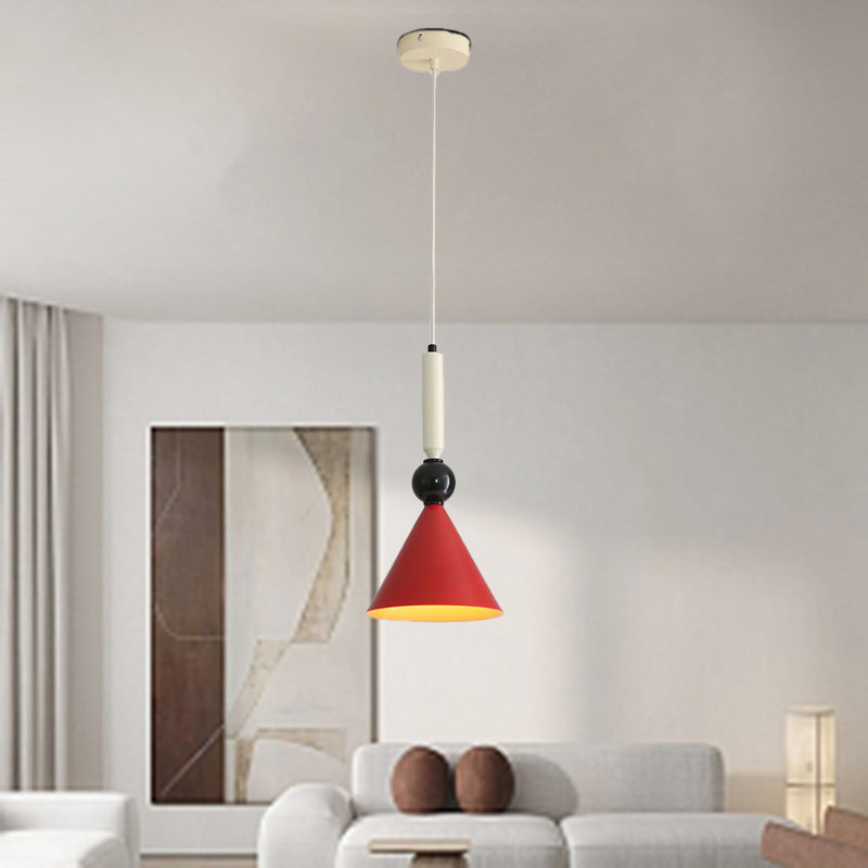 Contemporary Nordic Cone Iron 1-Light Pendant Light For Living Room