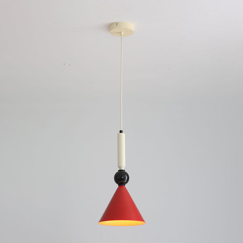 Contemporary Nordic Cone Iron 1-Light Pendant Light For Living Room