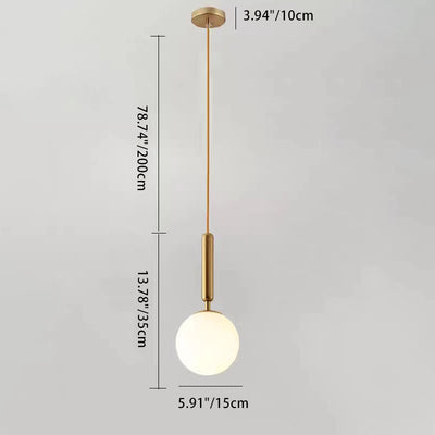 Contemporary Luxury Globe Iron Glass 1-Light Pendant Light For Living Room