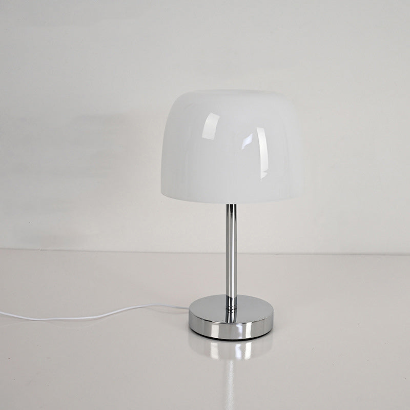 Contemporary Creative Drum Iron Glass LED Table Lamp For Living Room