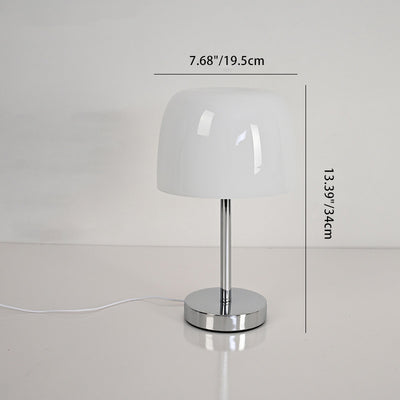 Contemporary Creative Drum Iron Glass LED Table Lamp For Living Room