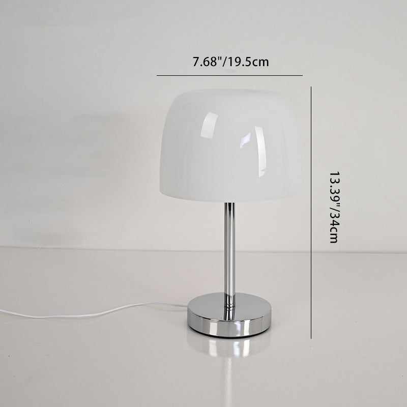 Contemporary Creative Drum Iron Glass LED Table Lamp For Living Room