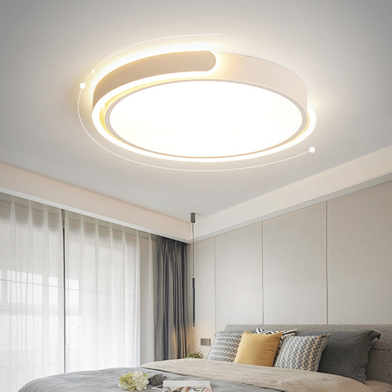 Modern Minimalist Round Iron Acrylic LED Flush Mount Ceiling Light For Dining Room