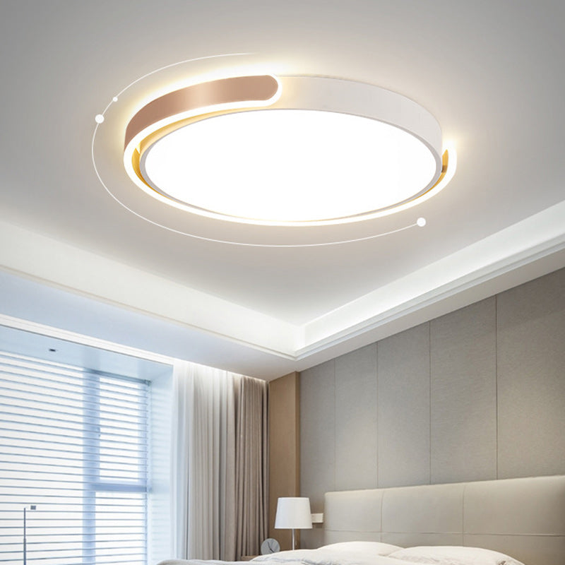 Modern Minimalist Round Iron Acrylic LED Flush Mount Ceiling Light For Dining Room