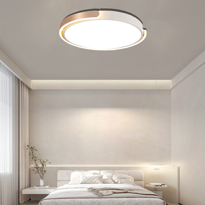 Modern Minimalist Round Iron Acrylic LED Flush Mount Ceiling Light For Dining Room