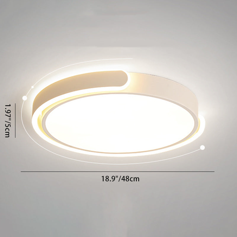 Modern Minimalist Round Iron Acrylic LED Flush Mount Ceiling Light For Dining Room