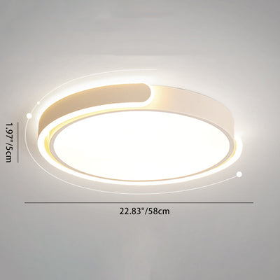 Modern Minimalist Round Iron Acrylic LED Flush Mount Ceiling Light For Dining Room