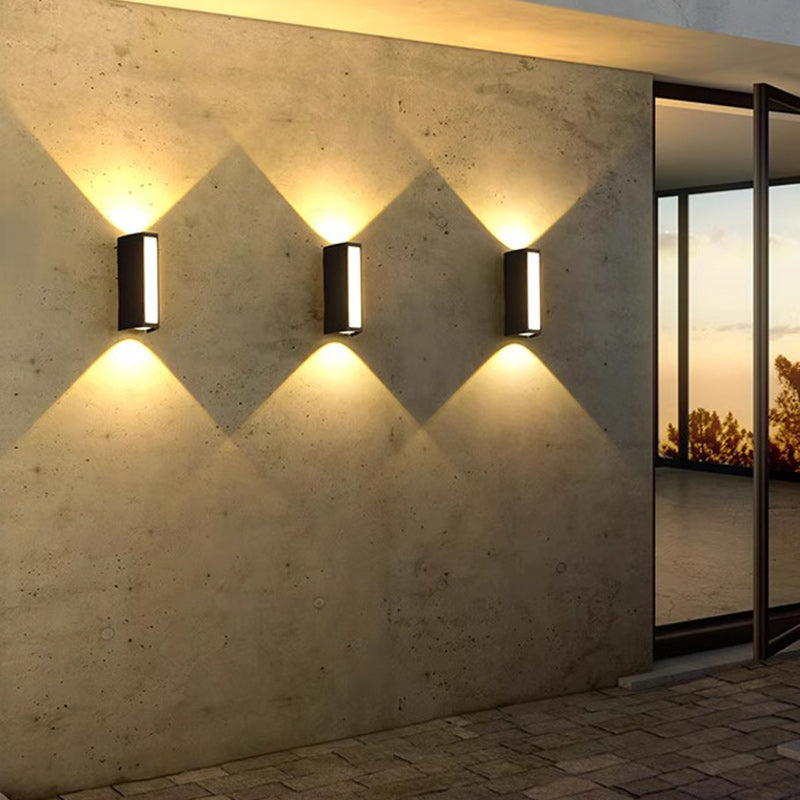 Modern Minimalist Column Plastic LED Wall Sconce Lamp For Garden