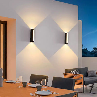 Modern Minimalist Column Plastic LED Wall Sconce Lamp For Garden