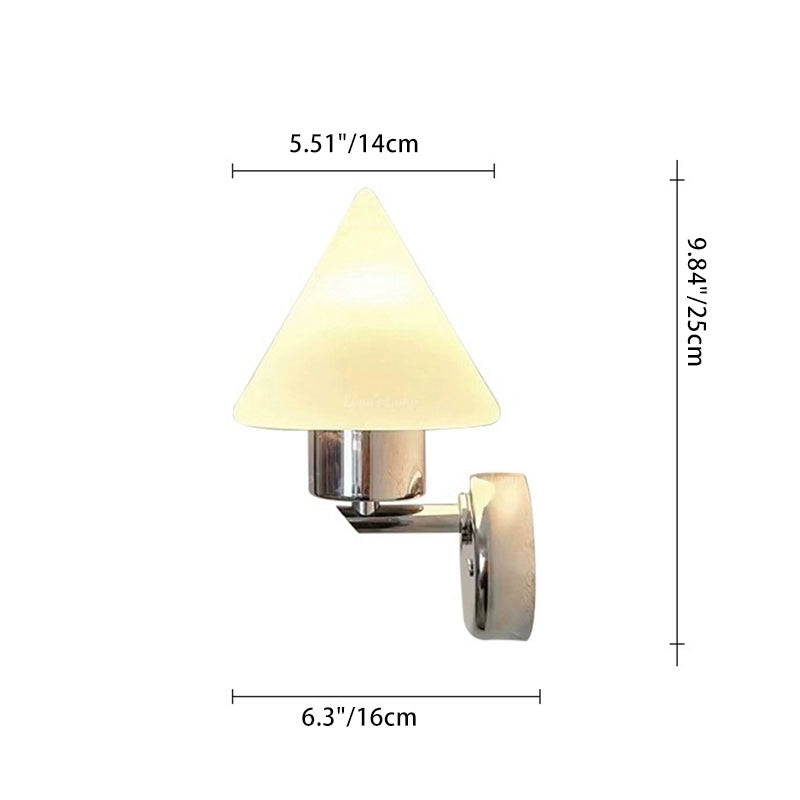 Contemporary Scandinavian Cone Steel Glass 1-Light Wall Sconce Lamp For Living Room