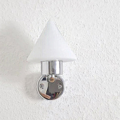 Contemporary Scandinavian Cone Steel Glass 1-Light Wall Sconce Lamp For Living Room