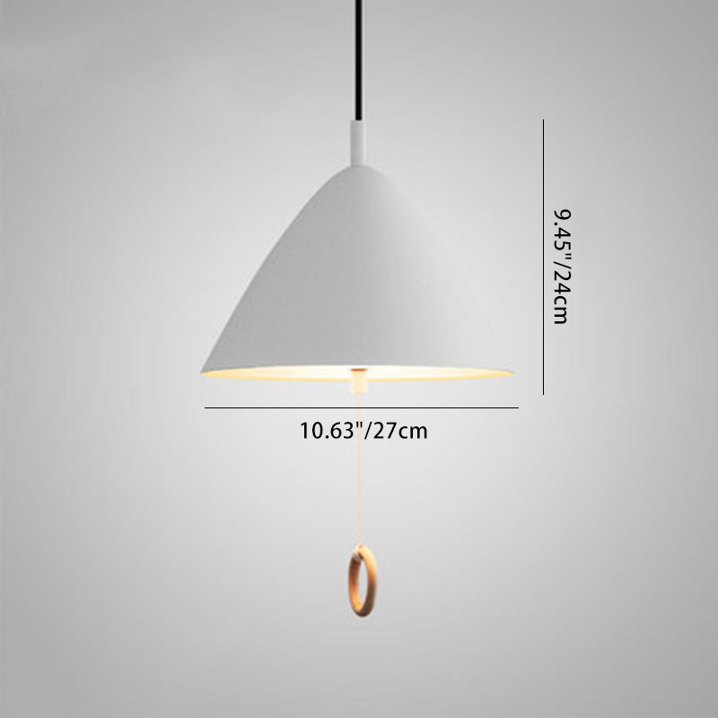 Contemporary Scandinavian Cone Aluminum 1-Light Pendant Light For Living Room