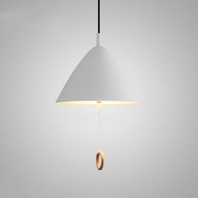 Contemporary Scandinavian Cone Aluminum 1-Light Pendant Light For Living Room