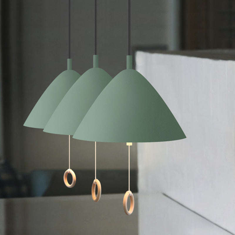 Contemporary Scandinavian Cone Aluminum 1-Light Pendant Light For Living Room